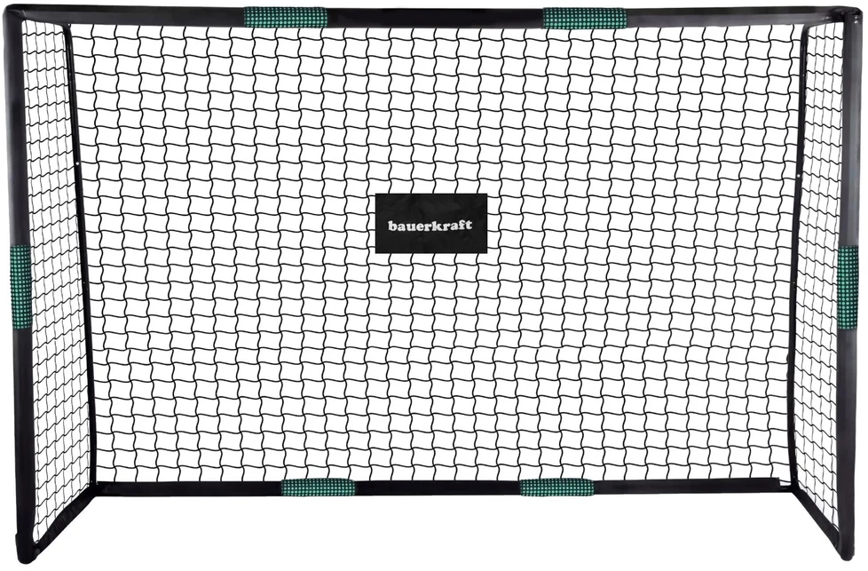 Bauerkraft Metaliniai futbolo vartai su treniruočių tinkleliu žaidimui futbolu 180x120x60 cm juodos ir žalios spalvos