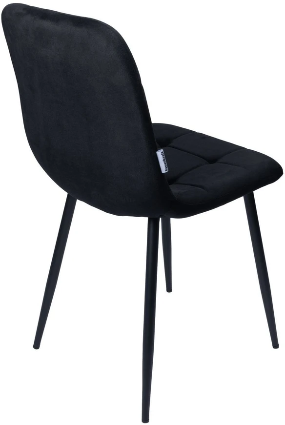 Bauerkraft Minkšta aksominė kėdė svetainei, valgomajam, aksominė palėpė juoda Bauerkra