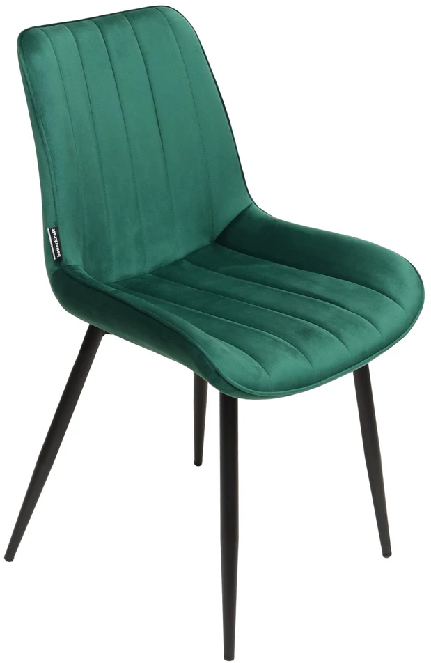 Bauerkraft Minkšta aksominė kėdė svetainei ir valgomajam velvet loft butelių žalia