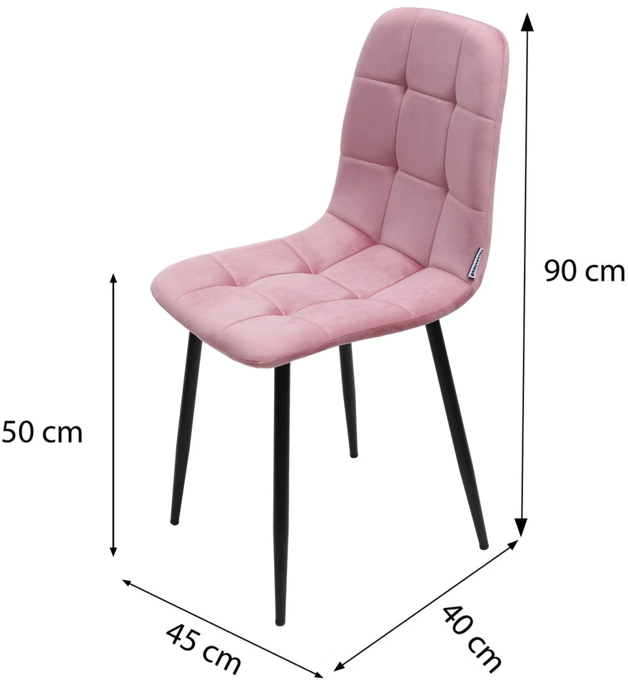 Bauerkraft Minkšta aksominė kėdė svetainei ir valgomajam, rožinė velvetinė palėpės stiliaus