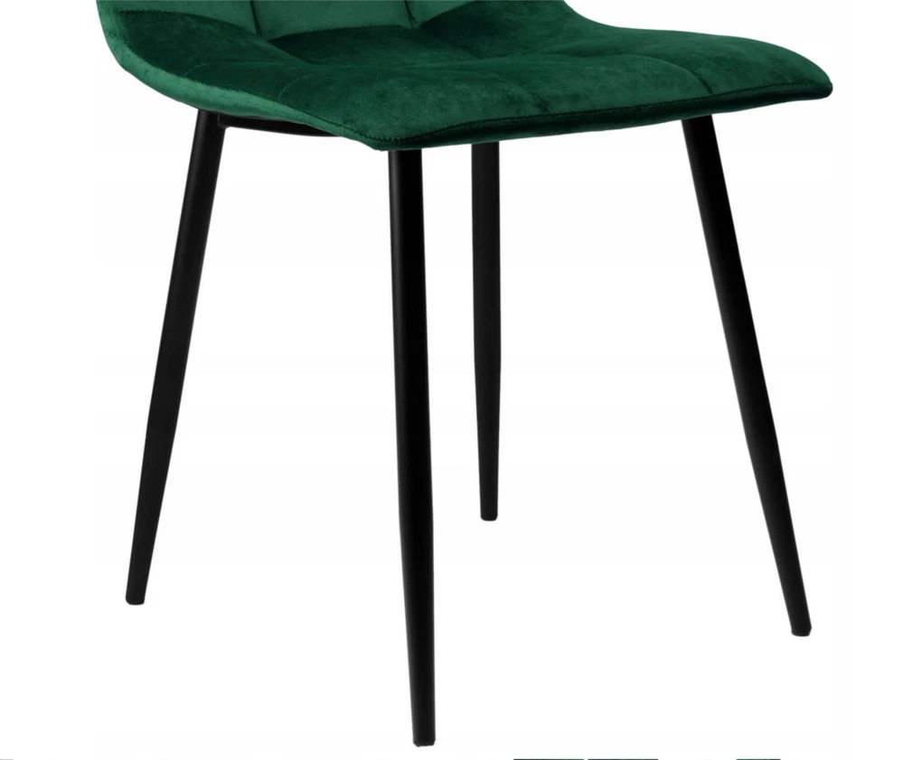 Bauerkraft Minkšta aksominė kėdė svetainei, valgomajam, aksominė velvet loft butelių žalia