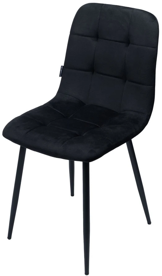 Bauerkraft Minkšta aksominė kėdė svetainei, valgomajam, aksominė palėpė juoda Bauerkra