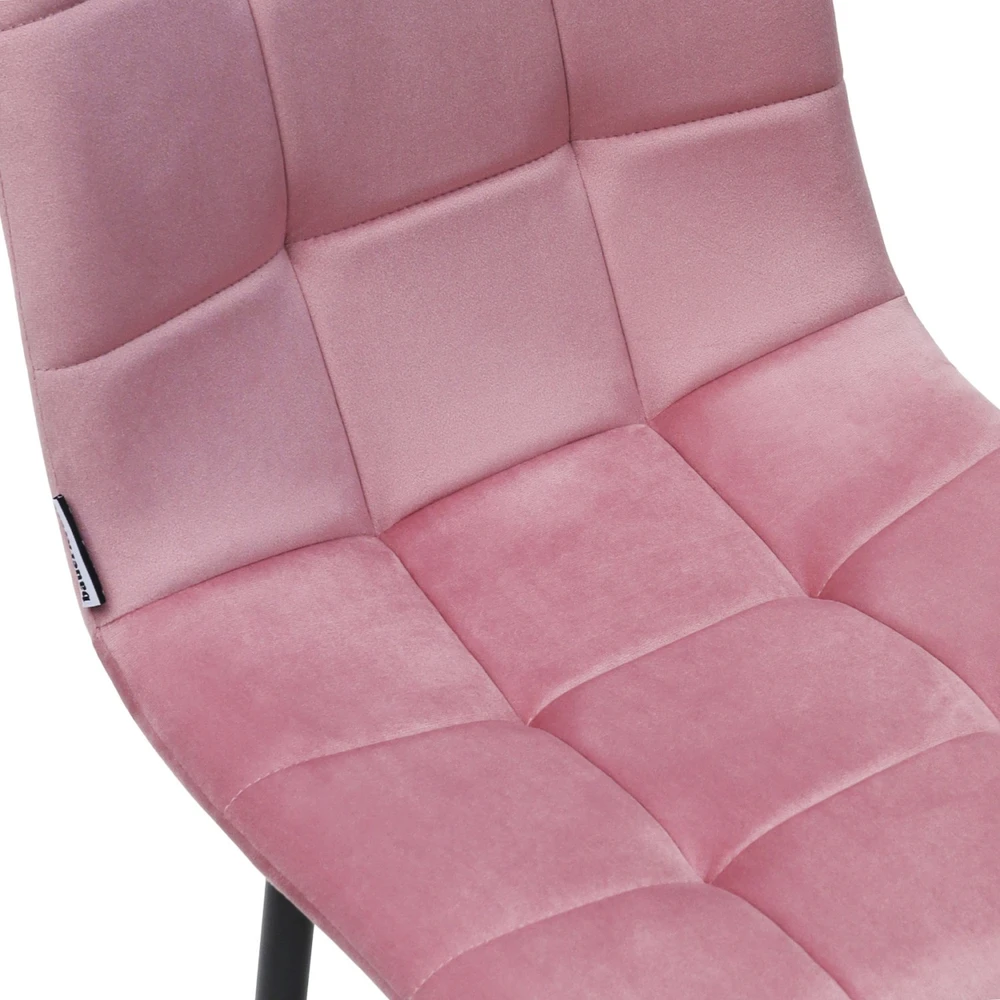 Bauerkraft Minkšta aksominė kėdė svetainei ir valgomajam, rožinė velvetinė palėpės stiliaus