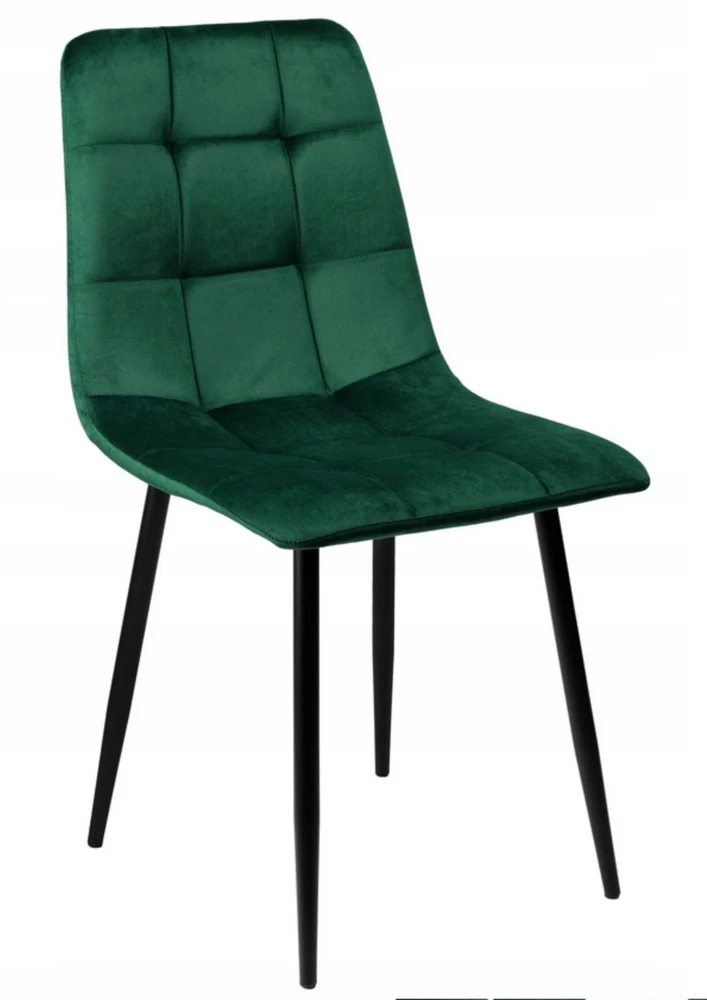 Bauerkraft Minkšta aksominė kėdė svetainei, valgomajam, aksominė velvet loft butelių žalia