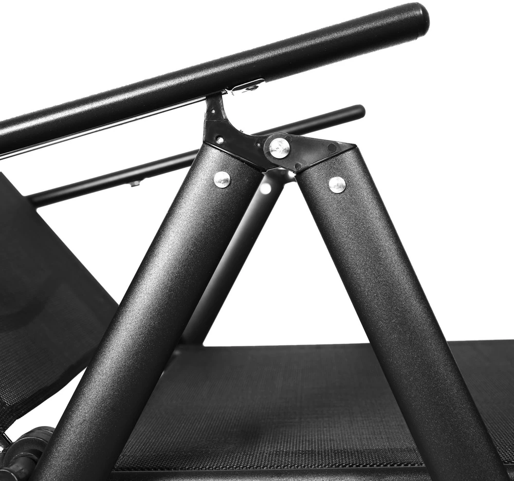 Bauerkraft Moderni sulankstoma metalinė sodo kėdė su reguliuojamu atlošu juoda