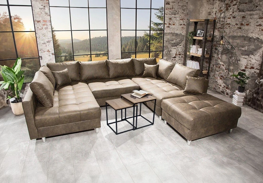 Bauerkraft Modernūs kvadratiniai kavos staliukų rinkinys 2in1 lofto pramoninio stiliaus staliukas šviesaus ąžuolo