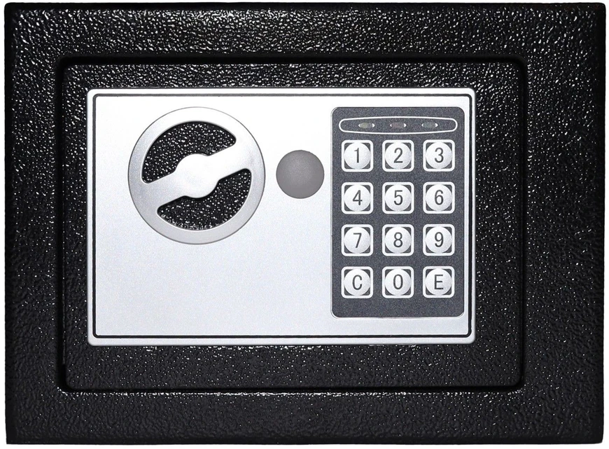 Bauerkraft Namų seifas su elektronine spyna su raktu arba kodu, 23x17x17 cm