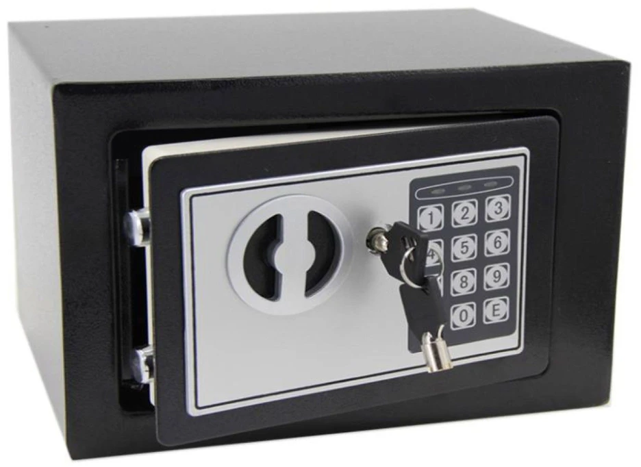 Bauerkraft Namų seifas su elektronine spyna su raktu arba kodu, 23x17x17 cm
