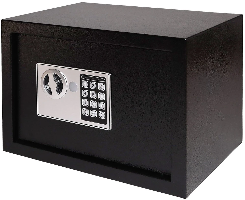 Bauerkraft Namų seifas su elektronine spyna su raktu arba kodu, 23x17x17 cm