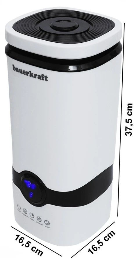 Bauerkraft oro drėkintuvas su nukalkinimo filtru, laikmatis ir nuotolinis pultas