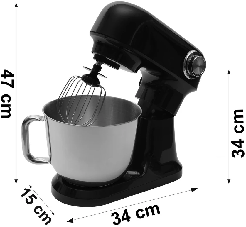 Bauerkraft Planetinis virtuvinis kombainas su 5 l dubeniu, 1500 W, silikonine mentele, juodas