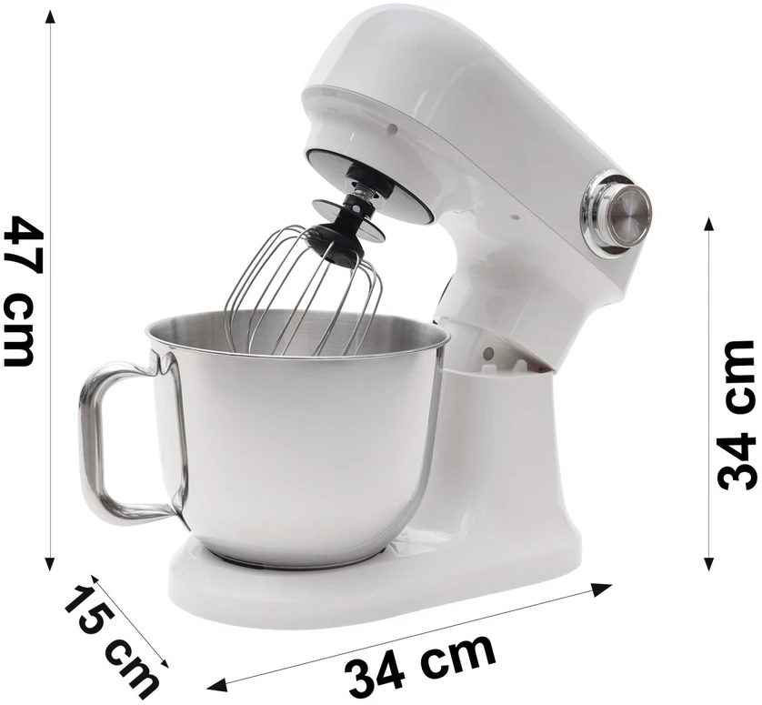 Bauerkraft Planetinis virtuvinis kombainas su 5 l dubeniu, 1500 W, silikonine mentele, baltas