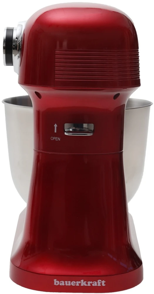 Bauerkraft Planetinis virtuvinis maišytuvas su 5 l dubeniu, 1500 W, silikonine mentele, raudonas