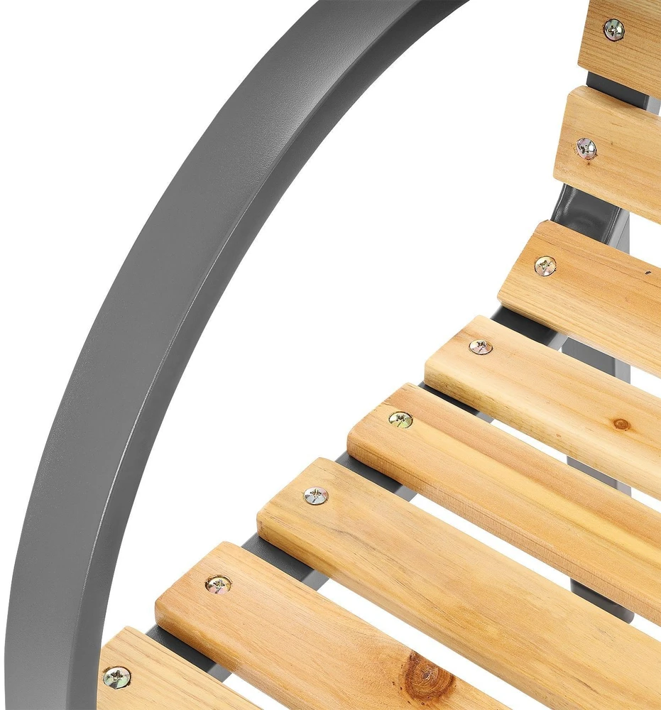 Bauerkraft Sodo suolas 120 cm su atlošu, parkinis, medinis, metalinis, terasai, balkonui