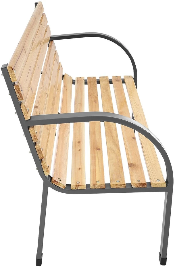 Bauerkraft Sodo suolas 120 cm su atlošu, parkinis, medinis, metalinis, terasai, balkonui
