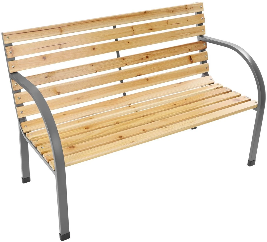 Bauerkraft Sodo suolas 120 cm su atlošu, parkinis, medinis, metalinis, terasai, balkonui