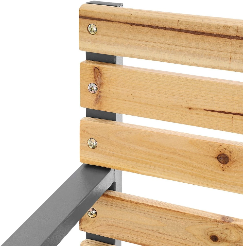 Bauerkraft Sodo suolas 120 cm su atlošu, parkinis, medinis, metalinis, terasai, balkonui