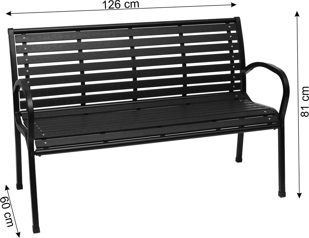 Bauerkraft Sodo suoliukas 126 cm su atlošu premium parkinis metalinis terasos balkono