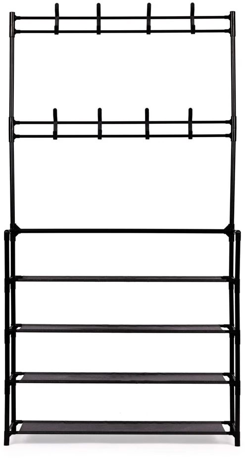 Bauerkraft Stovintis drabužių kabykla su lentynomis juoda 80x26x150,5 cm