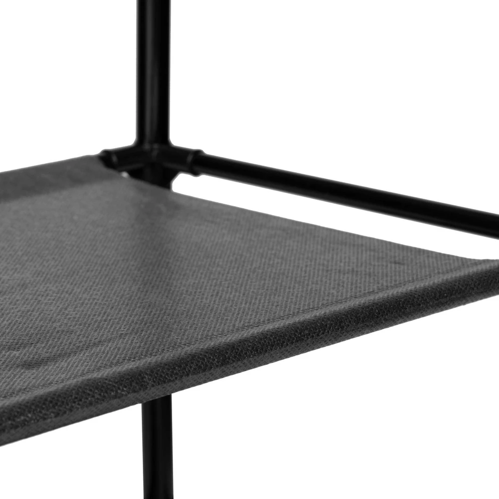 Bauerkraft Stovintis drabužių kabykla su lentynomis juoda 80x26x150,5 cm