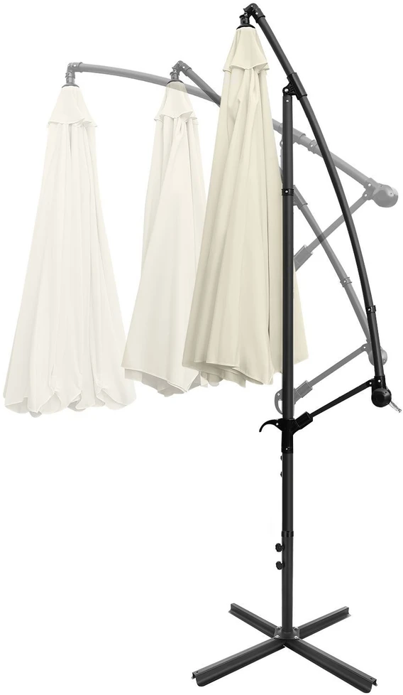Bauerkraft Sulankstomas sodo skėtis 350 cm XXL smėlio spalvos užvalkalas, 8 strypų