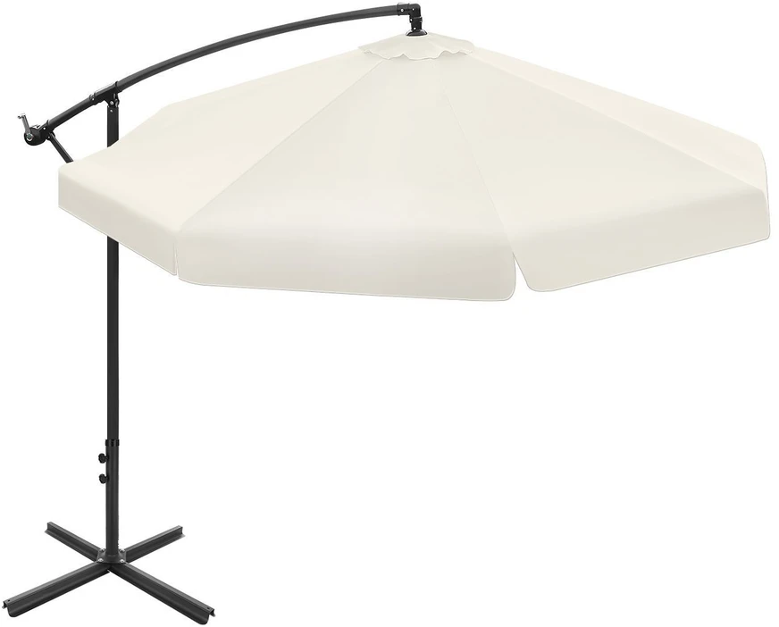 Bauerkraft Sulankstomas sodo skėtis 350 cm XXL smėlio spalvos užvalkalas, 8 strypų