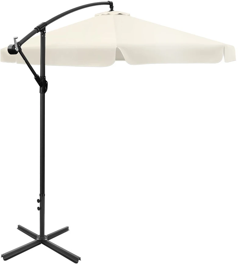 Bauerkraft Sulankstomas sodo skėtis 350 cm XXL smėlio spalvos užvalkalas, 8 strypų