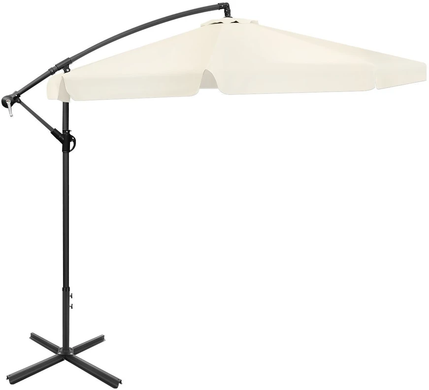 Bauerkraft Sulankstomas sodo skėtis 350 cm XXL smėlio spalvos užvalkalas, 8 strypų