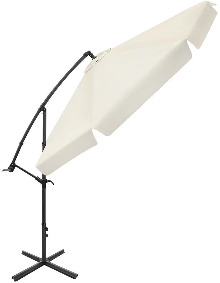 Bauerkraft Sulankstomas sodo skėtis 350 cm XXL smėlio spalvos užvalkalas, 8 strypų
