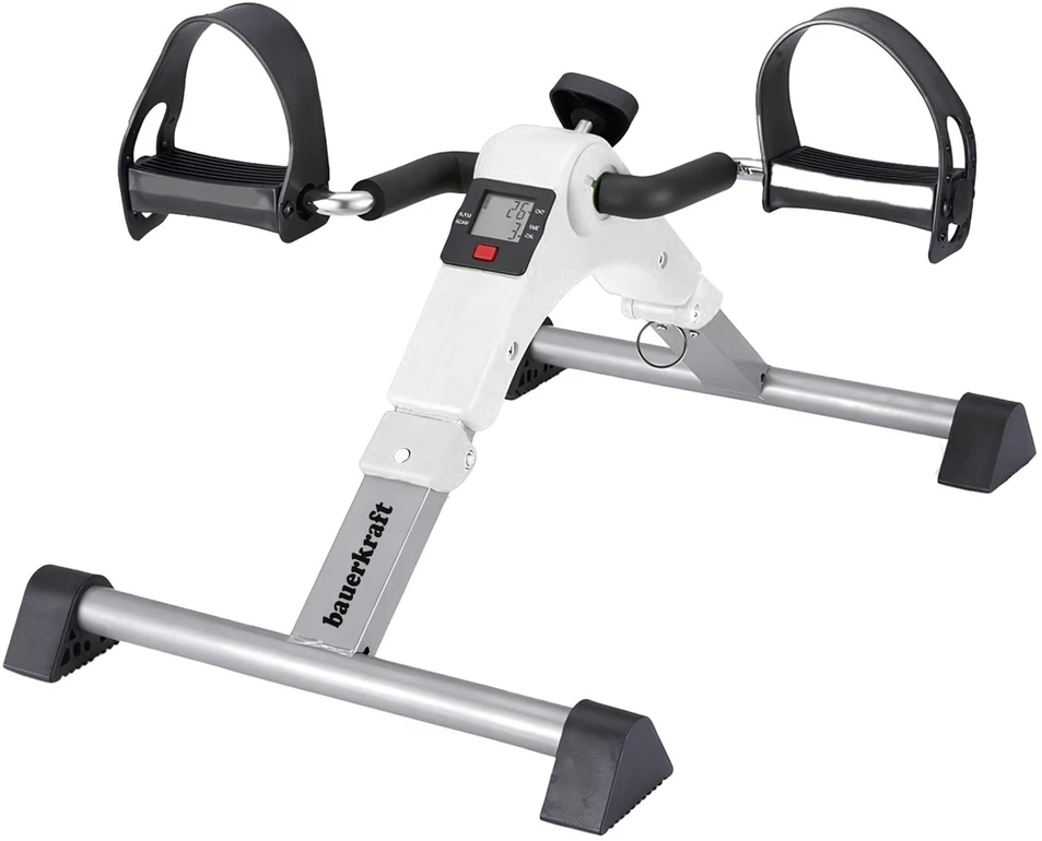 Bauerkraft Sulankstomas treniruoklis dviračiui, reabilitacinis, rotorinis, 2in1, LCD ekranas, baltas