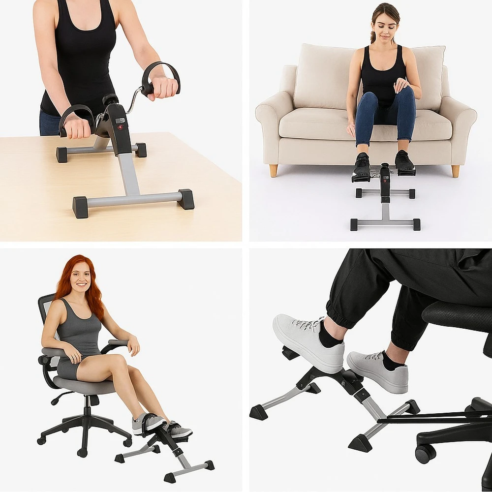 Bauerkraft Sulankstomas treniruoklis dviračiui, reabilitacinis, rotorinis, 2in1, juodas, LCD ekranas