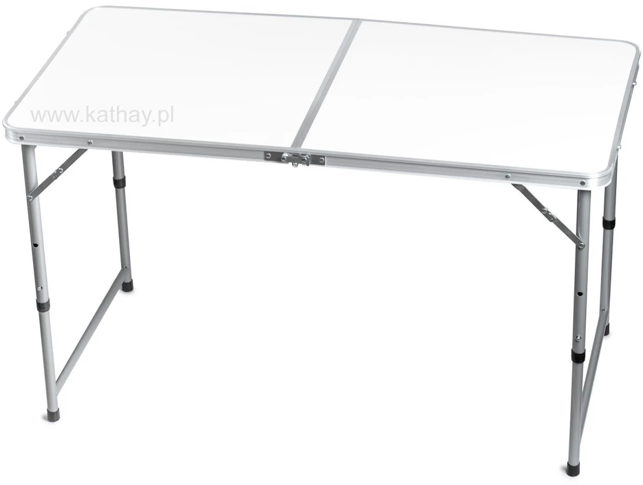 Bauerkraft Sulankstomas turizmo staliukas su lagaminu, nešiojimo rankena ir aukščio reguliavimu 120x60x70 cm baltas
