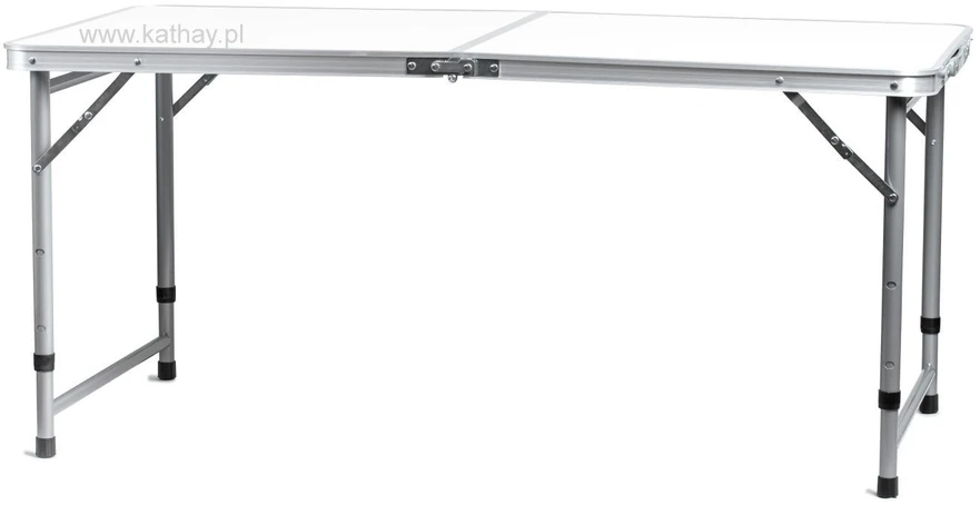 Bauerkraft Sulankstomas turizmo staliukas su lagaminu, nešiojimo rankena ir aukščio reguliavimu 120x60x70 cm baltas