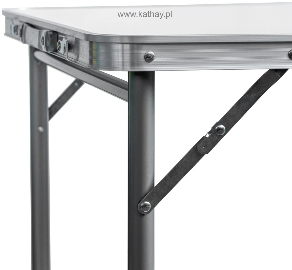 Bauerkraft Sulankstomas turizmo staliukas su lagaminu, nešiojimo rankena ir aukščio reguliavimu 120x60x70 cm baltas