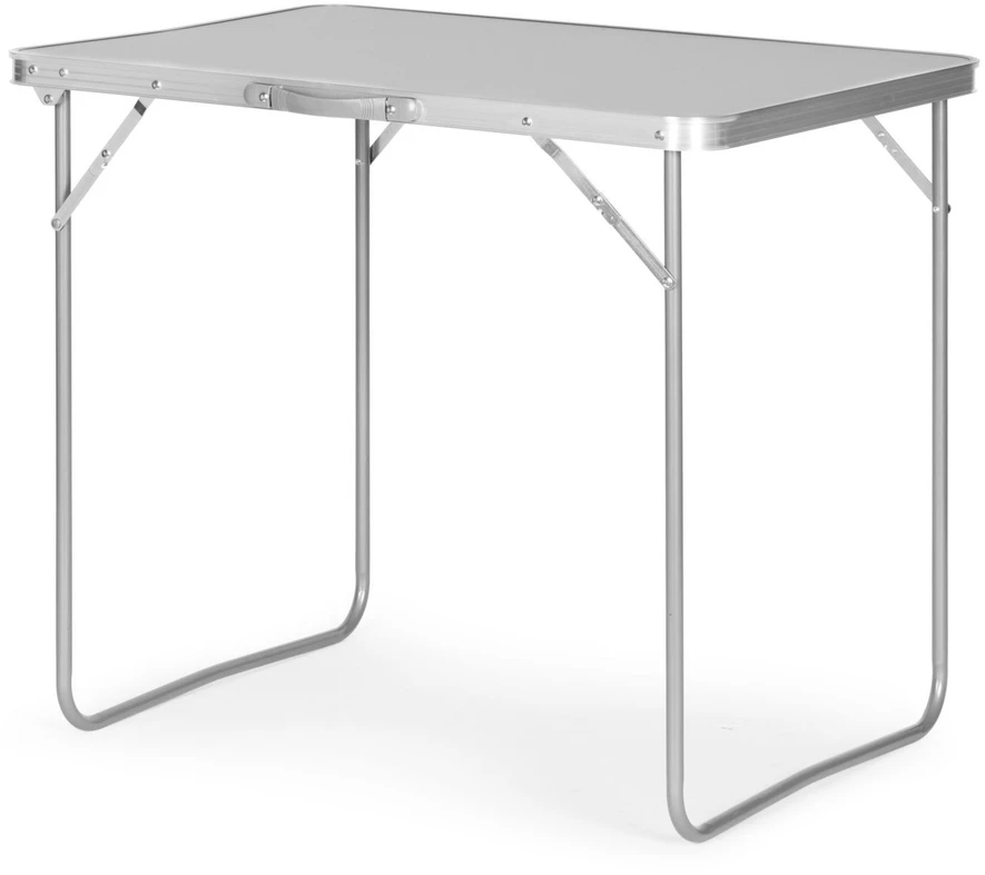 Bauerkraft Sulankstomas turizmo staliukas su lagaminu ir rankena 80x60x70 cm sidabro spalvos