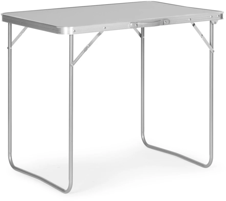 Bauerkraft Sulankstomas turizmo staliukas su lagaminu ir rankena 80x60x70 cm sidabro spalvos