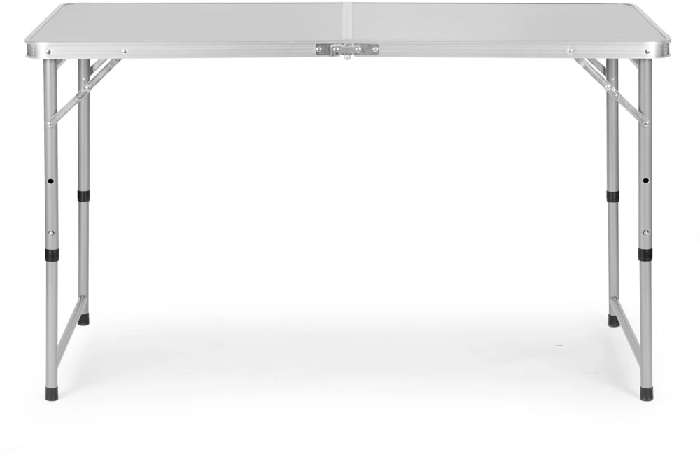 Bauerkraft Sulankstomas turizmo staliukas su lagaminu, nešiojimo rankena, aukščio reguliavimu ir 4 kėdžių komplektu, 120x60x70 cm, sidabrinis