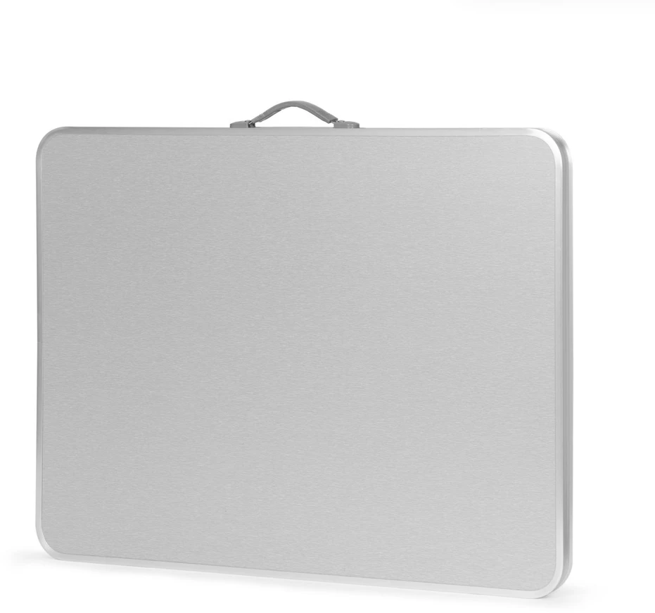 Bauerkraft Sulankstomas turizmo staliukas su lagaminu ir rankena 80x60x70 cm sidabro spalvos