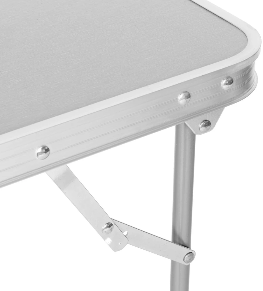 Bauerkraft Sulankstomas turizmo staliukas su lagaminu ir rankena 80x60x70 cm sidabro spalvos