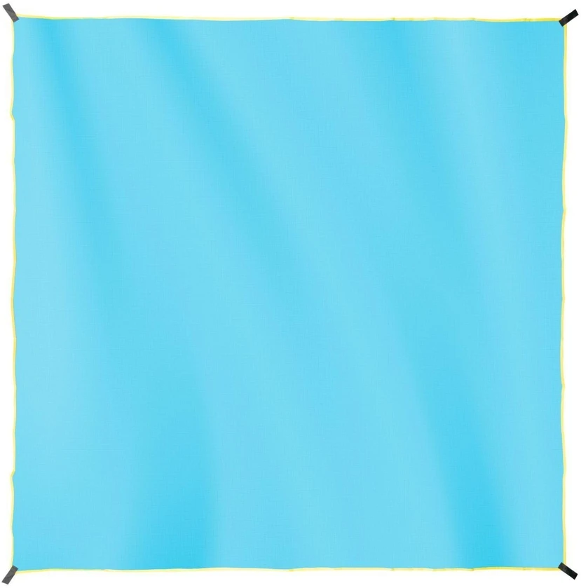 Bauerkraft Vandeniui atsparus paplūdimio kilimėlis iškylai 210x200 cm mėlynas su geltona apdaila