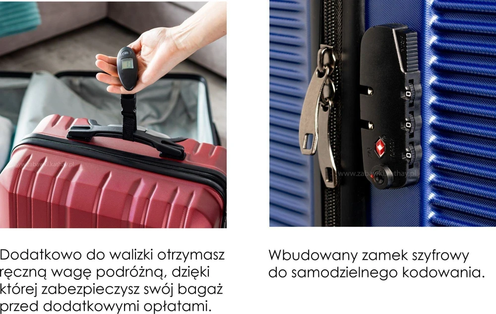 Kelioninis Bauerkraft XXL kelioninių lagaminų rinkinys tamsiai mėlynas 3in1 ABS+PC su skaitmeniniu užraktu ir nemokamomis bagažo svarstyklėmis