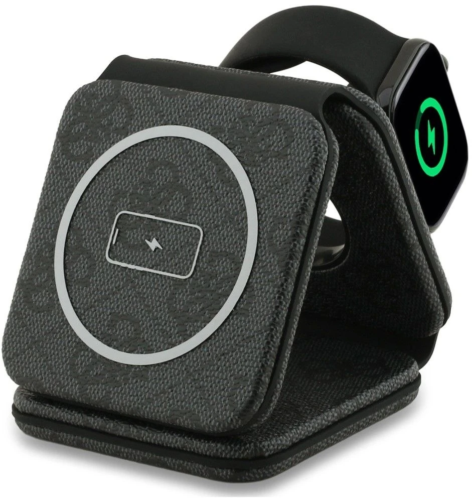 Guess PU 4G MagSafe belaidis įkroviklis 3v1 juodos spalvos