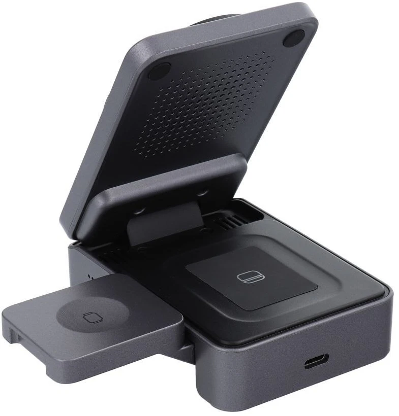 Belaidis įkroviklis Forcell F-Energy 3in1 Flex Pro Qi2, suderinamas su MagSafe (F-05) sidabrinis