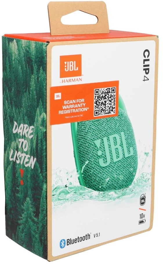 JBL Clip 4 Eco nešiojama kolonėlė, Žalios spalvos