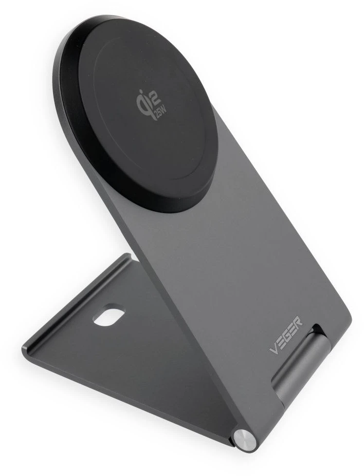 Foldable wireless charger Qi2.2 25W VEGER Q3 Pro juodas