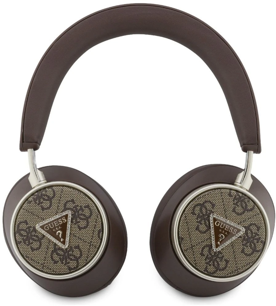 Ausinės Guess PU 4G Triangle Logo ENC Belaidės Headphone Ruda