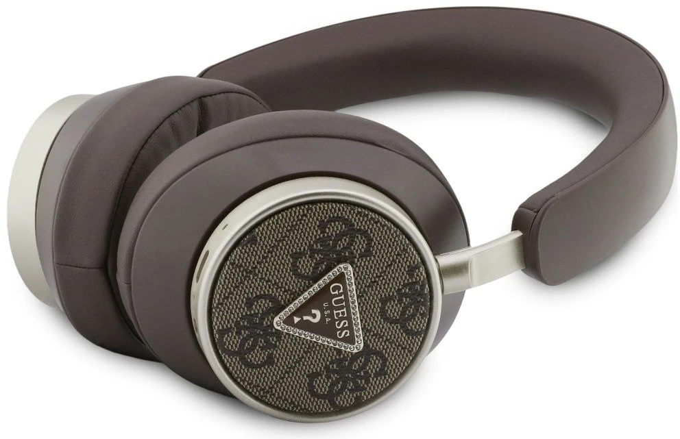Ausinės Guess PU 4G Triangle Logo ENC Belaidės Headphone Ruda