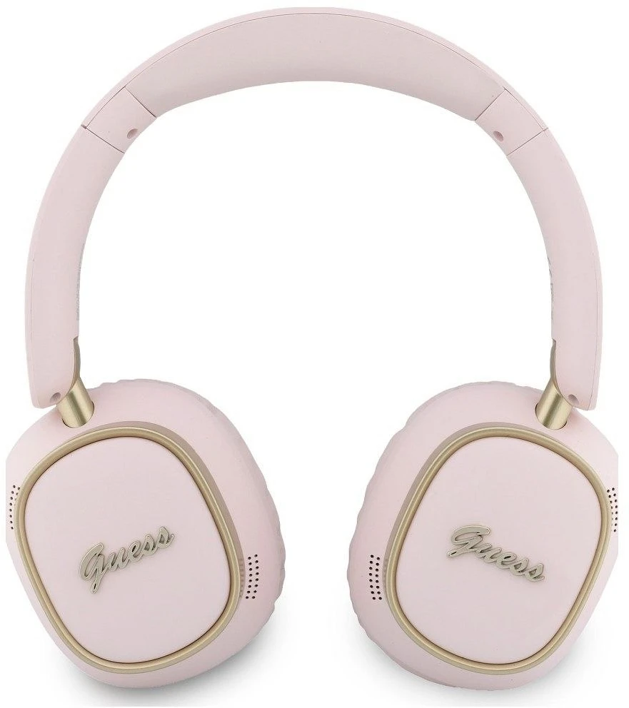Guess Rectangle Metal Script Logo ENC belaidės ausinės rožinės spalvos
