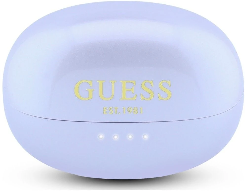 OWS ausinės Guess Metalic Finish Electropated Parts Classic Logo violetinės spalvos