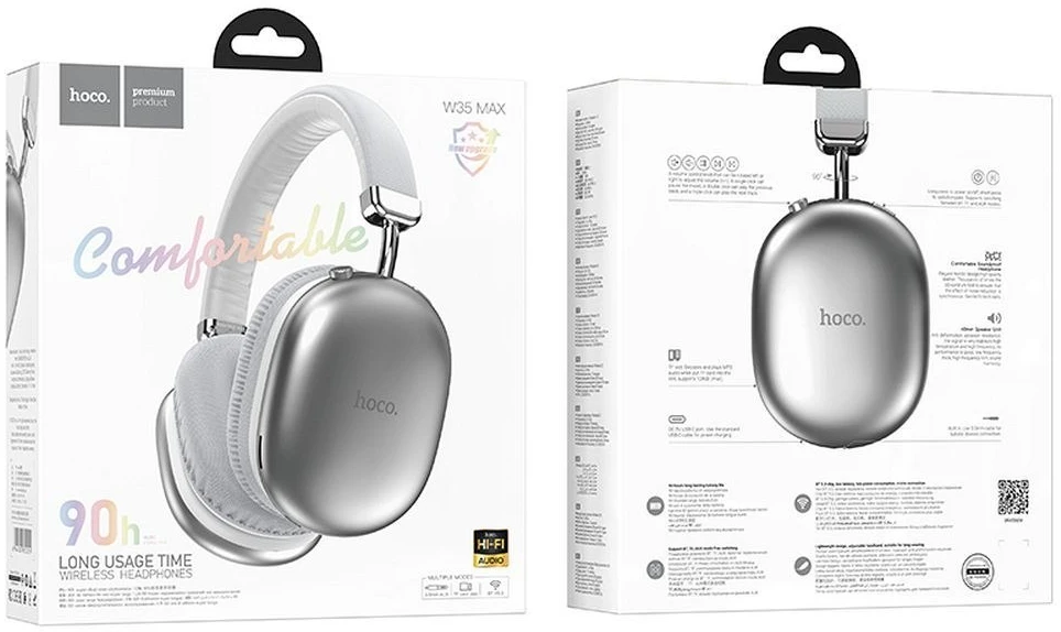 Bluetooth ausinės Hoco W35 sidabrinės